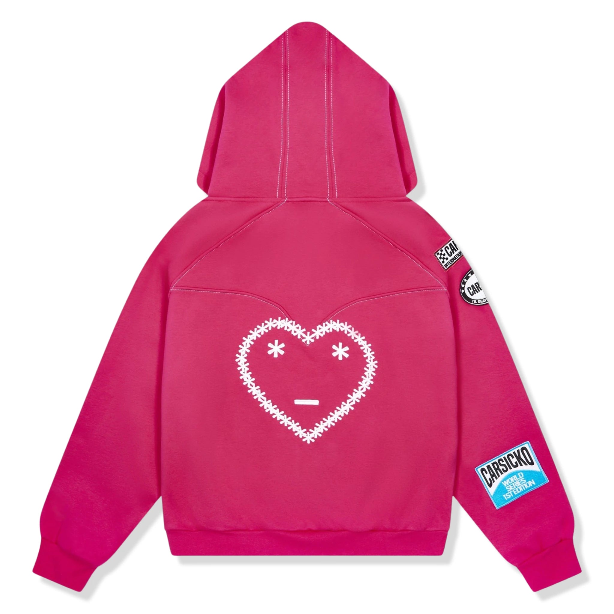 Back view of Carsicko Racing Club Pink Hoodie